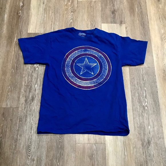 Marvel Captain America T-Shirt Für Herren – Verwaschener Schild-Druck, 100% Baumwolle, Offiziell Lizenziert